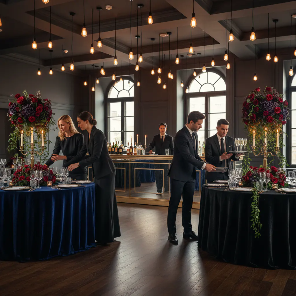 Professional event planners at venue