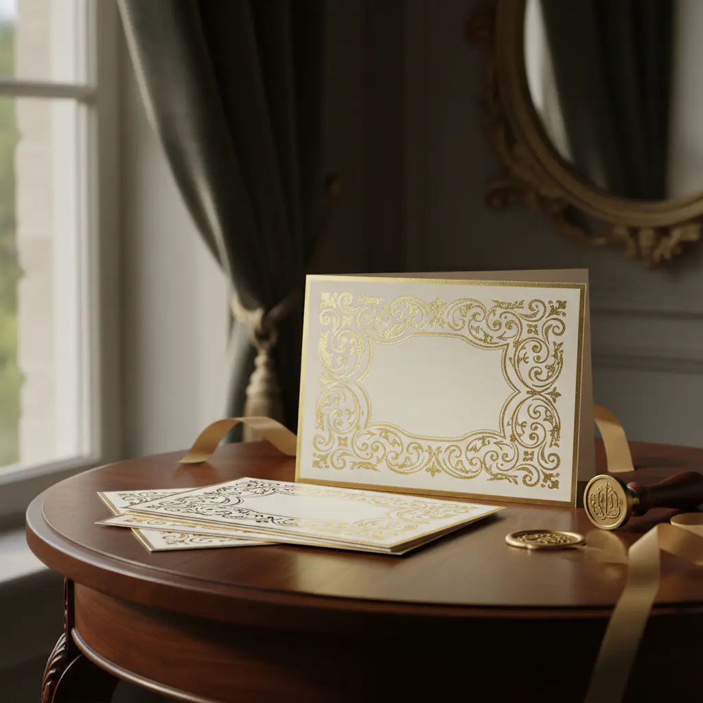 Elegant gold invitations