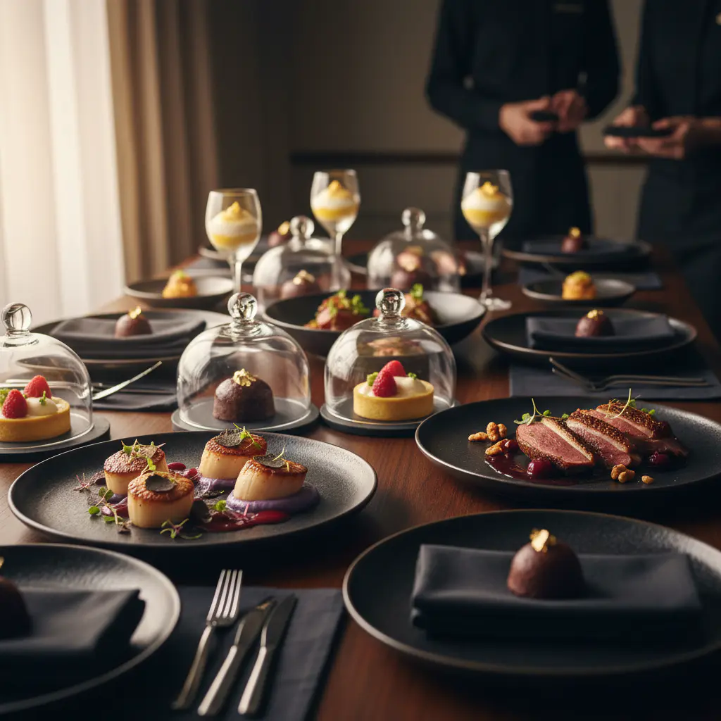 Gourmet catering presentation