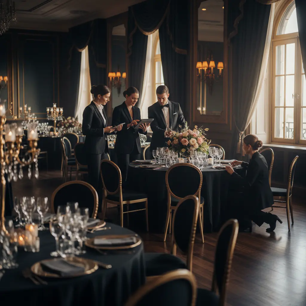 Professional event planners at work